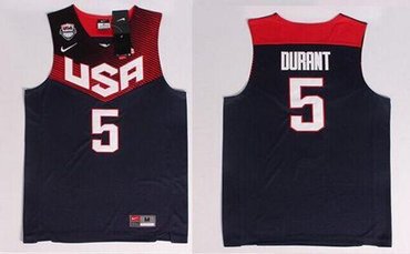 New 2014 Team USA #5 Kevin Durant Dark Blue Stitched NBA Jersey