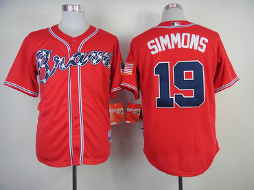 New Atlanta Braves Military Commemorative 19 simmons red jerseys