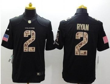 New Atlanta Falcons #2 Matt Ryan Black NFL Limited Salute to Service jersey