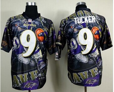 New Baltimore Ravens #9 Justin Tucker Team Color NFL Elite Fanatical Version Jersey