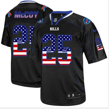 New Buffalo Bills #25 LeSean McCoy Black Men's Stitched NFL Elite USA Flag Fashion Jersey New Buffalo Bills #25 LeSean McCoy Black Men's Stitched NFL Elite USA Flag Fashion Jersey