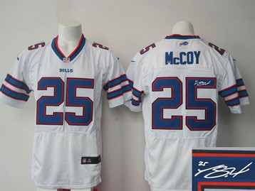 New Buffalo Bills #25 LeSean McCoy White Men's Stitched NFL Elite Autographed Jersey New Buffalo Bills #25 LeSean McCoy White Men's Stitched NFL Elite Autographed Jersey