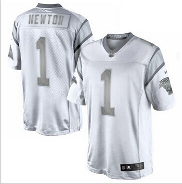New Carolina Panthers #1 Cam Newton White Platinum Jersey New Carolina Panthers #1 Cam Newton White Platinum Jersey