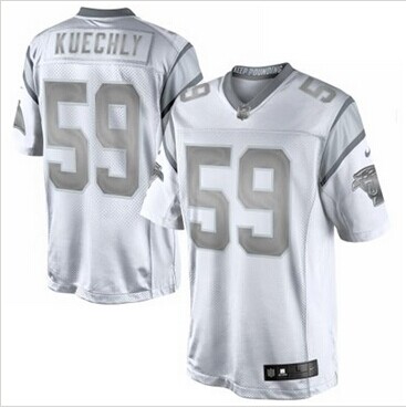 New Carolina Panthers #59 Luke Kuechly White Platinum Jersey New Carolina Panthers #59 Luke Kuechly White Platinum Jersey