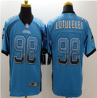 New Carolina Panthers #98 Star Lotulelei Blue Alternate Men's Stitched NFL Elite Drift Fashion Jersey