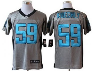 New Carolina Panthers 59 Kuechly Grey Shadow Elite NFL Jerseys