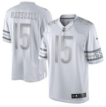 New Chicago Bears #15 Brandon Marshall White Platinum Jersey New Chicago Bears #15 Brandon Marshall White Platinum Jersey