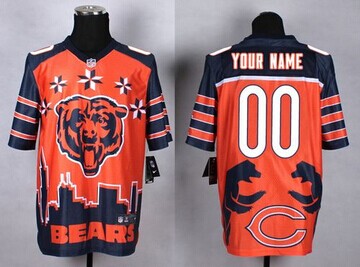 New Chicago Bears Customized Orange NFL Elite Noble Fashion Jersey