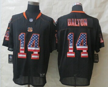 New Cincinnati Bengals #14 Andy Dalton USA Flag Fashion Black Elite Jerseys New Cincinnati Bengals #14 Andy Dalton USA Flag Fashion Black Elite Jerseys