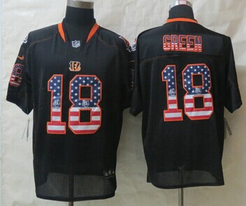 New Cincinnati Bengals #18 A.J. Green USA Flag Fashion Black Elite Jerseys New Cincinnati Bengals #18 A.J. Green USA Flag Fashion Black Elite Jerseys