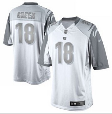 New Cincinnati Bengals #18 AJ Green White Platinum Jersey New Cincinnati Bengals #18 AJ Green White Platinum Jersey