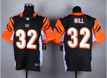 New Cincinnati Bengals #32 Jeremy Hill Black Team Color NFL Elite Jersey