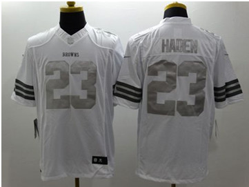 New Cleveland Browns #23 Joe Haden White Men's Stitched NFL Limited Platinum Jersey New Cleveland Browns #23 Joe Haden White Men's Stitched NFL Limited Platinum Jersey