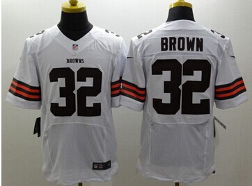 New Cleveland Browns #32 Jim Brown White NFL Elite Jersey New Cleveland Browns #32 Jim Brown White NFL Elite Jersey