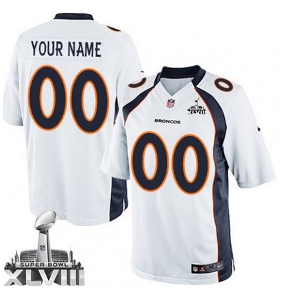New DENVER BRONCOS SUPER BOWL XLVIII Youth  NFL WHITE Customized JERSEY