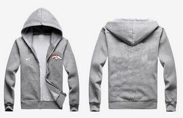 New Denver Broncos Authentic Logo Hoodie Grey