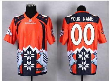 New Denver Broncos Customized Orange NFL Elite Noble Fashion Jersey New Denver Broncos Customized Orange NFL Elite Noble Fashion Jersey