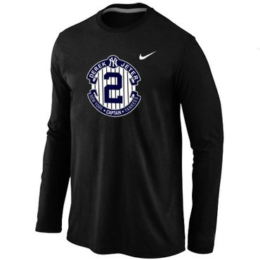 New Derek Jeter New York Yankees Official Final Season Commemorative Logo Long Sleeve T-Shirt Black New Derek Jeter New York Yankees Official Final Season Commemorative Logo Long Sleeve T-Shirt Black