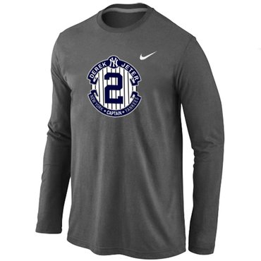 New Derek Jeter New York Yankees Official Final Season Commemorative Logo Long Sleeve T-Shirt Dark Grey New Derek Jeter New York Yankees Official Final Season Commemorative Logo Long Sleeve T-Shirt Dark Grey