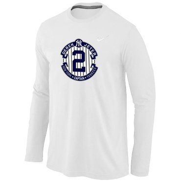 New Derek Jeter New York Yankees Official Final Season Commemorative Logo Long Sleeve T-Shirt White New Derek Jeter New York Yankees Official Final Season Commemorative Logo Long Sleeve T-Shirt White