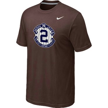 New Derek Jeter New York Yankees Official Final Season Commemorative Logo T-Shirt Dark Brown New Derek Jeter New York Yankees Official Final Season Commemorative Logo T-Shirt Dark Brown
