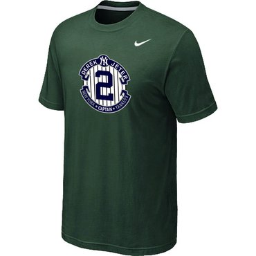 New Derek Jeter New York Yankees Official Final Season Commemorative Logo T-Shirt Dark Green New Derek Jeter New York Yankees Official Final Season Commemorative Logo T-Shirt Dark Green