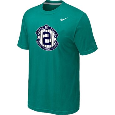 New Derek Jeter New York Yankees Official Final Season Commemorative Logo T-Shirt Green New Derek Jeter New York Yankees Official Final Season Commemorative Logo T-Shirt Green