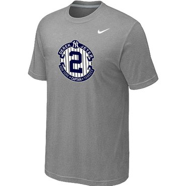 New Derek Jeter New York Yankees Official Final Season Commemorative Logo T-Shirt Light Grey New Derek Jeter New York Yankees Official Final Season Commemorative Logo T-Shirt Light Grey