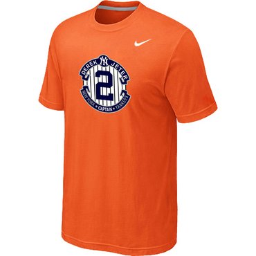 New Derek Jeter New York Yankees Official Final Season Commemorative Logo T-Shirt Orange New Derek Jeter New York Yankees Official Final Season Commemorative Logo T-Shirt Orange