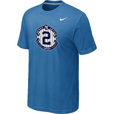 New Derek Jeter New York Yankees Official Final Season Commemorative Logo T-Shirt light Blue New Derek Jeter New York Yankees Official Final Season Commemorative Logo T-Shirt light Blue