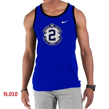 New Derek Jeter New York Yankees Official Final Season Commemorative Logo men Tank Top Blue New Derek Jeter New York Yankees Official Final Season Commemorative Logo men Tank Top Blue