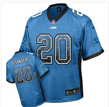 New Detroit Lions #20 Barry Sanders Blue Team Color NFL Elite Drift Fashion Jersey New Detroit Lions #20 Barry Sanders Blue Team Color NFL Elite Drift Fashion Jersey