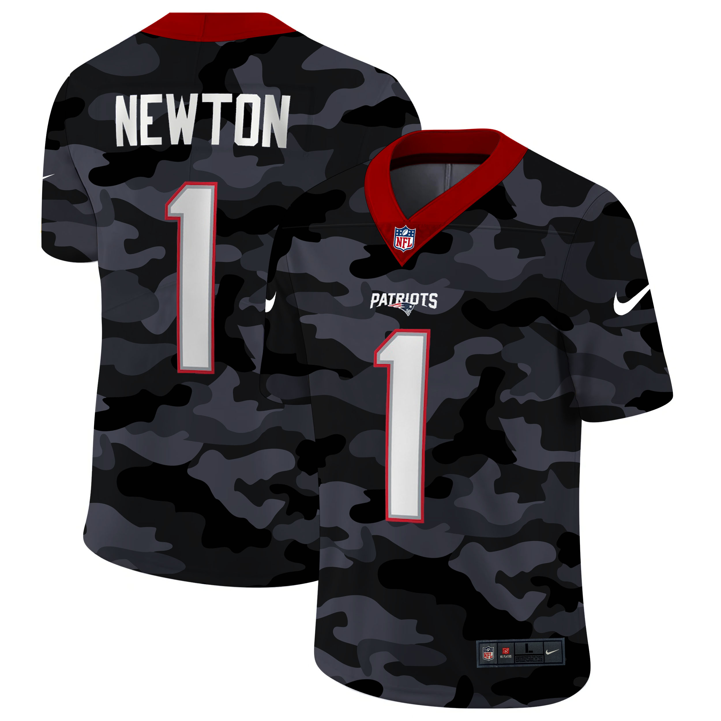 New England Patriots #1 Cam Newton Men's Nike 2020 Black CAMO Vapor Untouchable Limited Stitched NFL Jersey New England Patriots #1 Cam Newton Men's Nike 2020 Black CAMO Vapor Untouchable Limited Stitched NFL Jersey