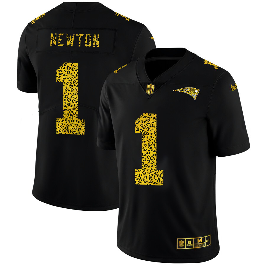 New England Patriots #1 Cam Newton Men's Nike Leopard Print Fashion Vapor Limited NFL Jersey Black New England Patriots #1 Cam Newton Men's Nike Leopard Print Fashion Vapor Limited NFL Jersey Black