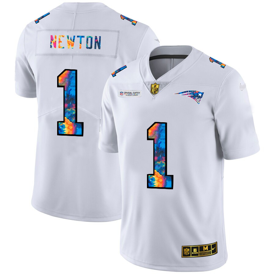 New England Patriots #1 Cam Newton Men's White Nike Multi-Color 2020 NFL Crucial Catch Limited NFL Jersey New England Patriots #1 Cam Newton Men's White Nike Multi-Color 2020 NFL Crucial Catch Limited NFL Jersey