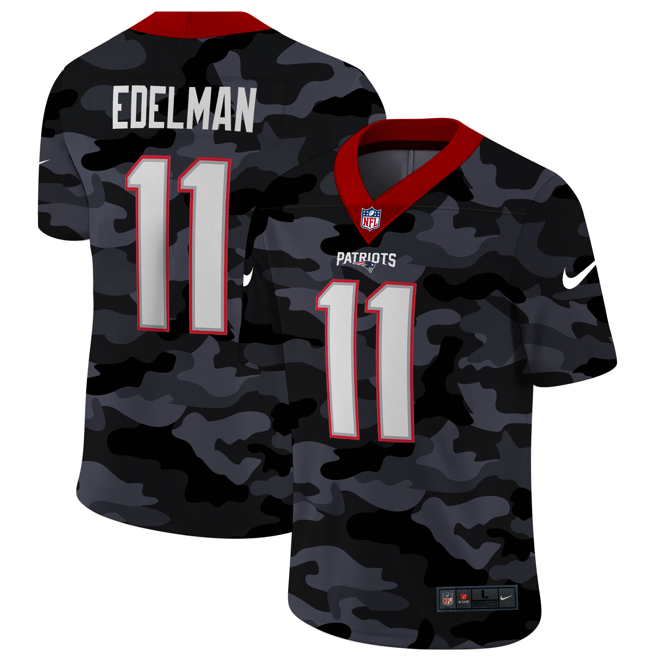 New England Patriots #11 Julian Edelman Men's Nike 2020 Black CAMO Vapor Untouchable Limited Stitched NFL Jersey New England Patriots #11 Julian Edelman Men's Nike 2020 Black CAMO Vapor Untouchable Limited Stitched NFL Jersey