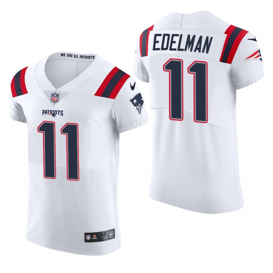 New England Patriots #11 Julian Edelman Nike Men's White Team Color Men's Stitched NFL 2020 Vapor Untouchable Elite Jersey New England Patriots #11 Julian Edelman Nike Men's White Team Color Men's Stitched NFL 2020 Vapor Untouchable Elite Jersey