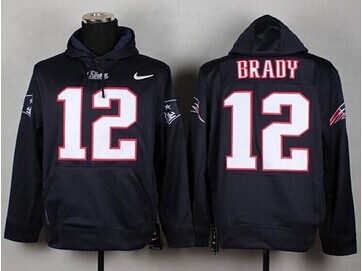 New England Patriots #12 Tom Brady Blue Pullover NFL Hoodie New England Patriots #12 Tom Brady Blue Pullover NFL Hoodie