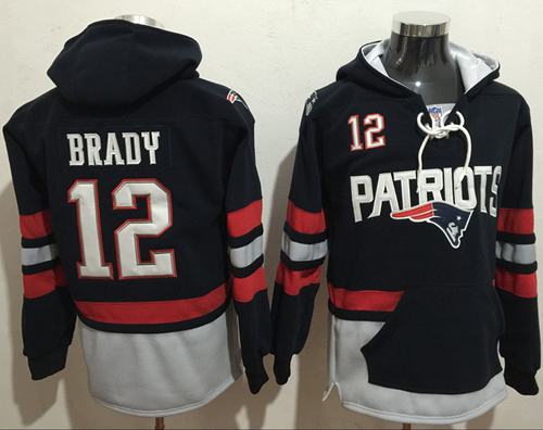 New England Patriots #12 Tom Brady Blue Sawyer Hooded Sweatshirt NFL Hoodie New England Patriots #12 Tom Brady Blue Sawyer Hooded Sweatshirt NFL Hoodie