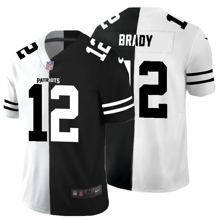 New England Patriots #12 Tom Brady Men's Black V White Peace Split Nike Vapor Untouchable Limited NFL Jersey New England Patriots #12 Tom Brady Men's Black V White Peace Split Nike Vapor Untouchable Limited NFL Jersey