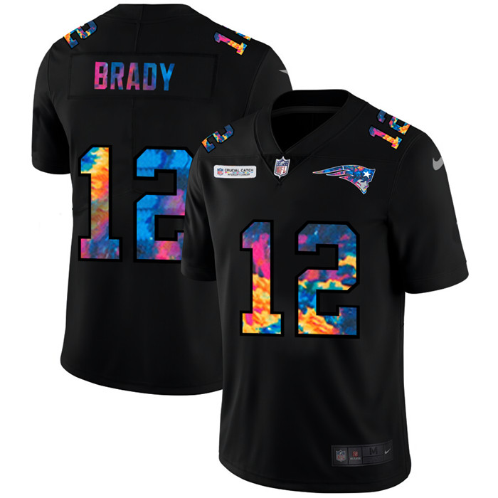 New England Patriots #12 Tom Brady Men's Nike Multi-Color Black 2020 NFL Crucial Catch Vapor Untouchable Limited Jersey New England Patriots #12 Tom Brady Men's Nike Multi-Color Black 2020 NFL Crucial Catch Vapor Untouchable Limited Jersey