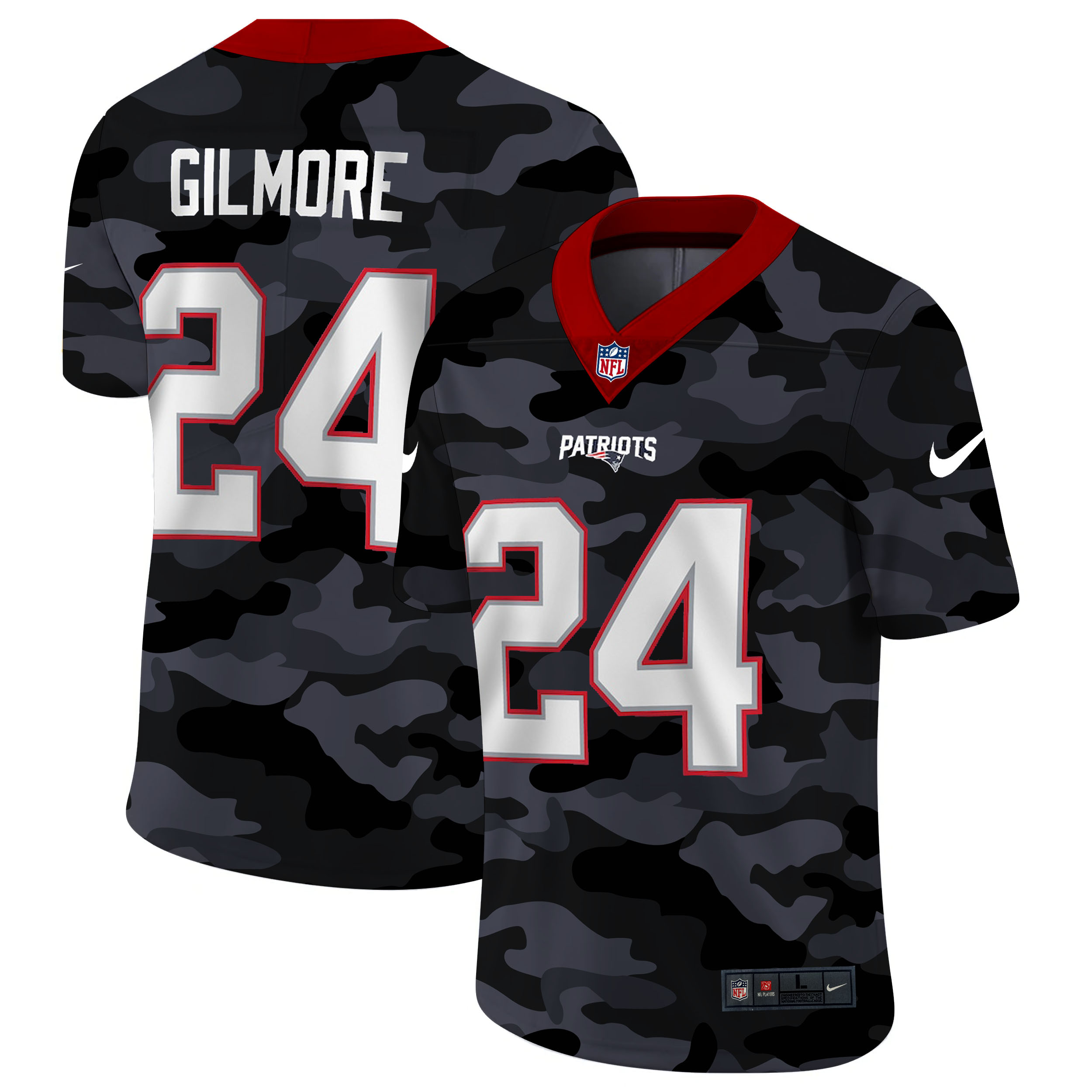 New England Patriots #24 Stephon Gilmore Men's Nike 2020 Black CAMO Vapor Untouchable Limited Stitched NFL Jersey New England Patriots #24 Stephon Gilmore Men's Nike 2020 Black CAMO Vapor Untouchable Limited Stitched NFL Jersey