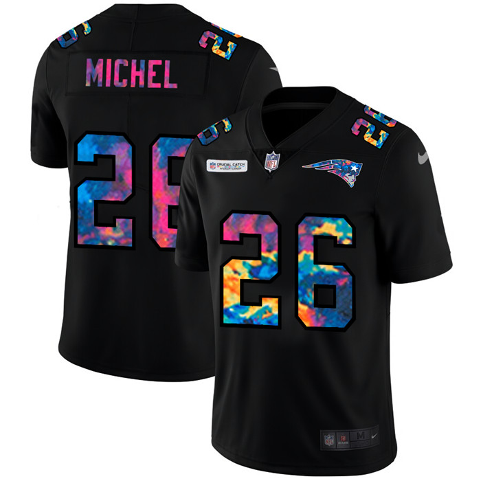 New England Patriots #26 Sony Michel Men's Nike Multi-Color Black 2020 NFL Crucial Catch Vapor Untouchable Limited Jersey New England Patriots #26 Sony Michel Men's Nike Multi-Color Black 2020 NFL Crucial Catch Vapor Untouchable Limited Jersey
