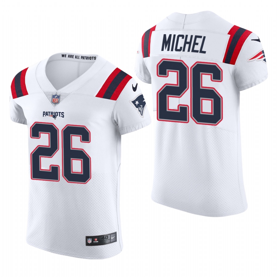 New England Patriots #26 Sony Michel Nike Men's White Team Color Men's Stitched NFL 2020 Vapor Untouchable Elite Jersey New England Patriots #26 Sony Michel Nike Men's White Team Color Men's Stitched NFL 2020 Vapor Untouchable Elite Jersey