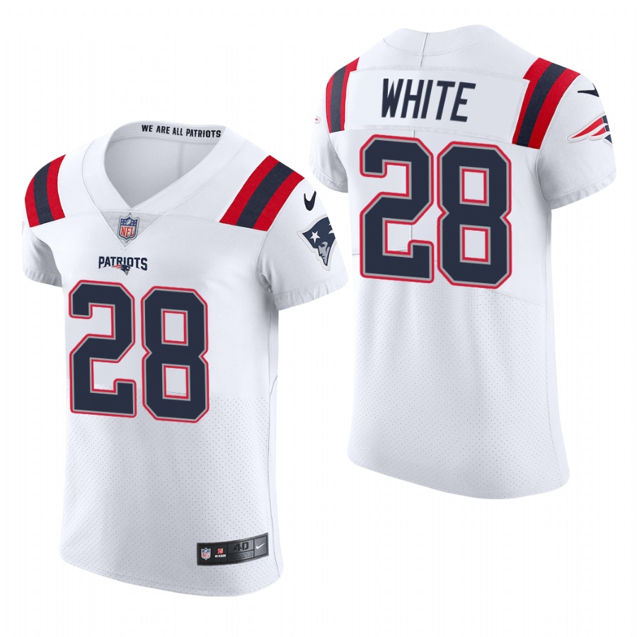 New England Patriots #28 James White Nike Men's White Team Color Men's Stitched NFL 2020 Vapor Untouchable Elite Jersey New England Patriots #28 James White Nike Men's White Team Color Men's Stitched NFL 2020 Vapor Untouchable Elite Jersey