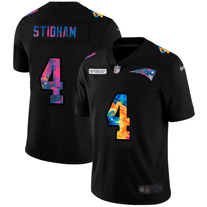 New England Patriots #4 Jarrett Stidham Men's Nike Multi-Color Black 2020 NFL Crucial Catch Vapor Untouchable Limited Jersey New England Patriots #4 Jarrett Stidham Men's Nike Multi-Color Black 2020 NFL Crucial Catch Vapor Untouchable Limited Jersey