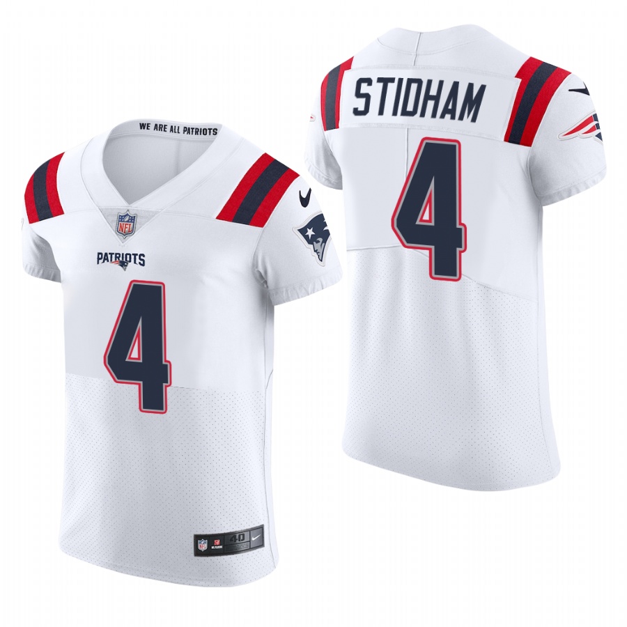 New England Patriots #4 Jarrett Stidham Nike Men's White Team Color Men's Stitched NFL 2020 Vapor Untouchable Elite Jersey New England Patriots #4 Jarrett Stidham Nike Men's White Team Color Men's Stitched NFL 2020 Vapor Untouchable Elite Jersey