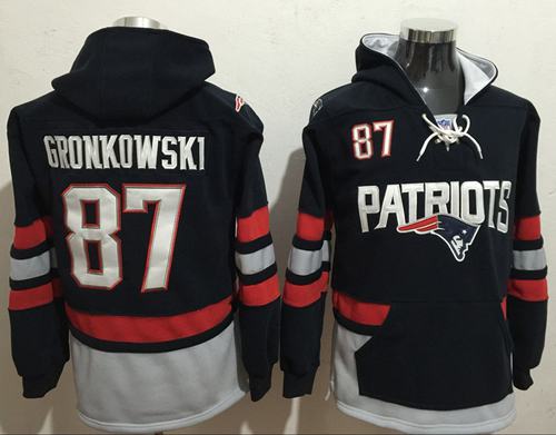 New England Patriots #87 Rob Gronkowski Blue Sawyer Hooded Sweatshirt NFL Hoodie New England Patriots #87 Rob Gronkowski Blue Sawyer Hooded Sweatshirt NFL Hoodie