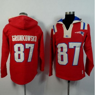 New England Patriots #87 Rob Gronkowski Red Player Winning Method Pullover NFL Hoodie