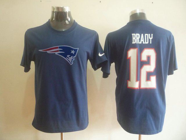 NEW NFL New England Patriots 12 Tom Brady Name & Number T-Shirt